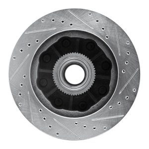 Chevrolet Suburban 2500 Brake Rotor (1) - Front Left - R1 Concepts - Drilled & Slotted - Silver - `92-`02